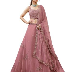 Women's Georgette Lehenga Choli With Dupatta Semi Stitched