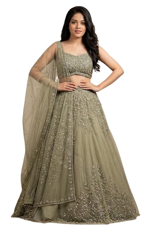 WOMEN'S Net Heavy Work Lehenga Choli with Dupatta