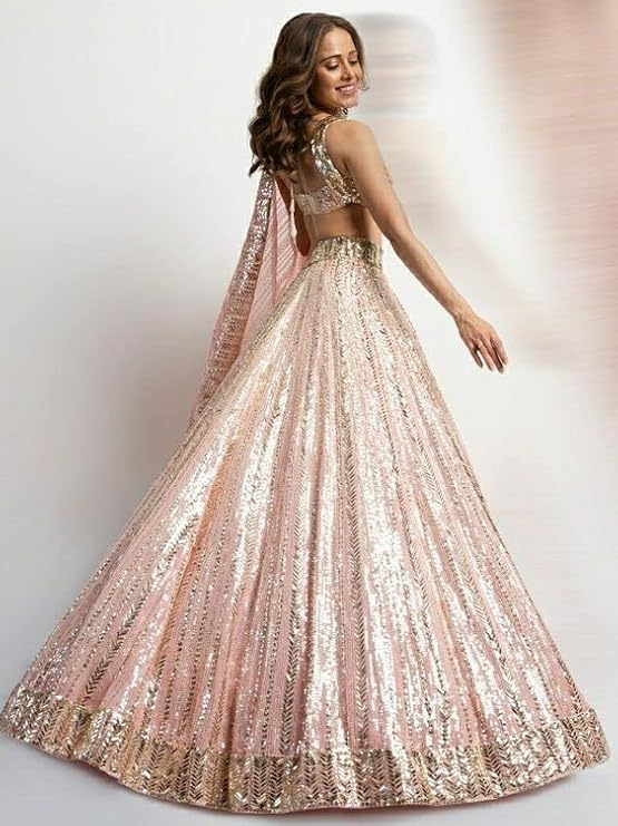 Miiss Ethnic hub's Light Pink color Georgette Lehenga Choli with Dupatta Set for women - Image 3
